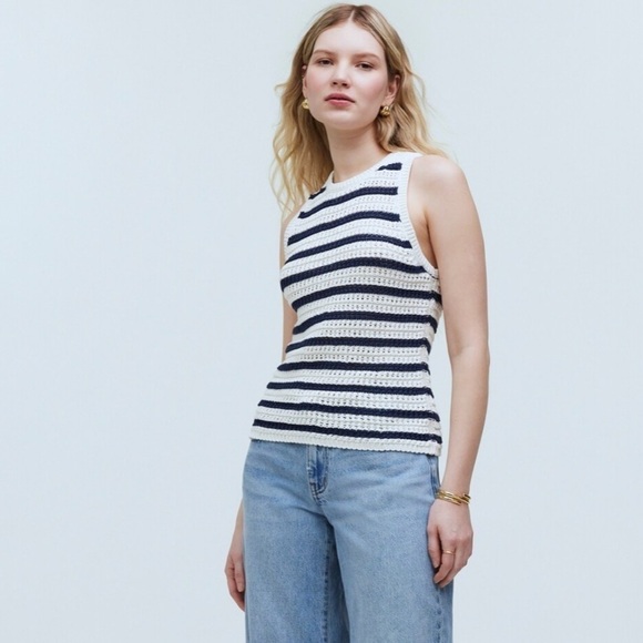 Madewell Crochet-Knit Crewneck Sweater Tank - Picture 2 of 5